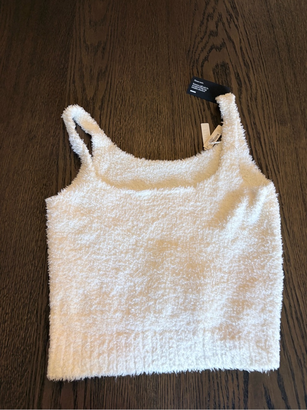 SKIMS Cream Plush Sherpa Crop Tank